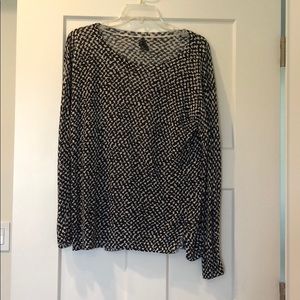 Theory long sleeve printed knit top